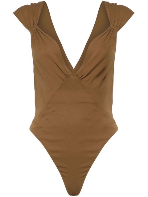 Saint Laurent crossed bodysuit - Brown - zdjęcie produktu nr 1