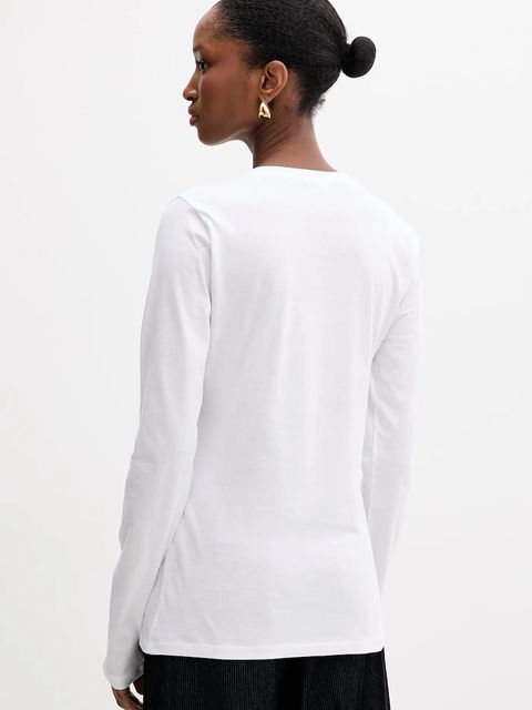 Liu Jo longsleeve bawełniany kolor biały MF5464 JS923 - zdjęcie produktu nr 2