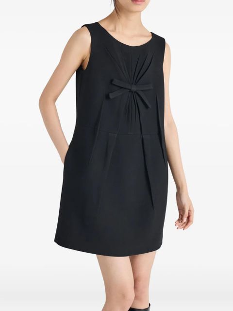 Prada bow-detail pleated mini dress - Black