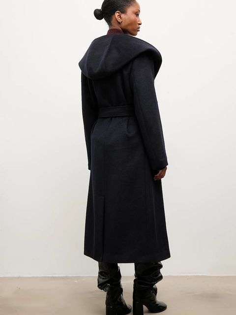 Answear.LAB płaszcz wełniany kolor granatowy - zdjęcie produktu nr 2