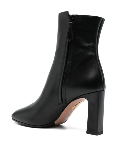 Aquazzura 80mm zipped round-toe boots - Black