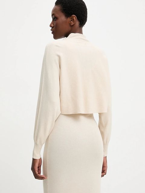 Answear.LAB sukienka i sweter damski kolor beżowy