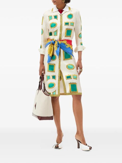 Versace framed print shirt dress - Neutrals - zdjęcie produktu nr 2