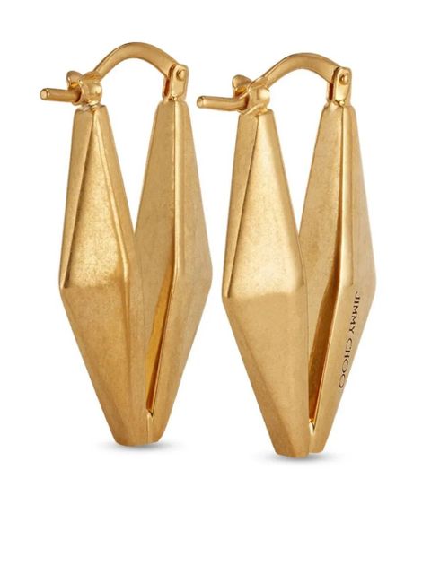 Jimmy Choo engraved-logo earrings - Gold