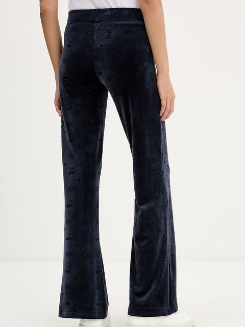 Juicy Couture spodnie dresowe welurowe Monogram Lisa damskie kolor granatowy wzorzyste JCWBJ125303 - zdjęcie produktu nr 2