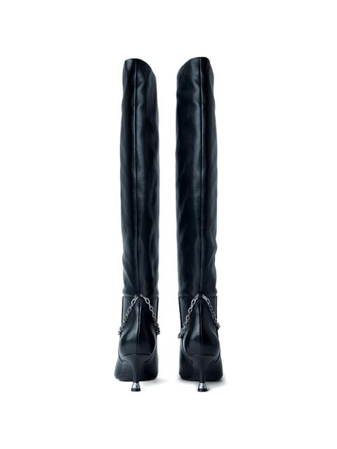 Alexander Wang Akila chain pointed leather boots - Black
