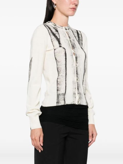 MM6 Maison Margiela cardigan-print jumper - White - zdjęcie produktu nr 2