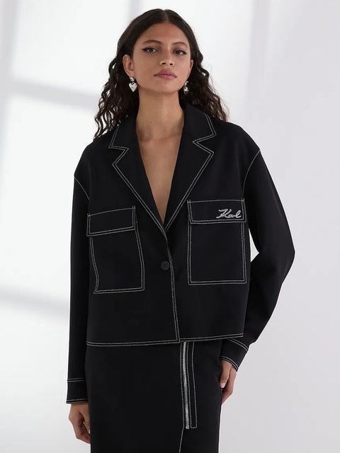 Karl Lagerfeld kurtka jeansowa kolor czarny przejściowa A3W14041 - zdjęcie produktu nr 1