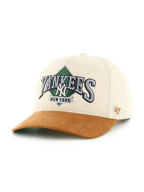 47 brand czapka z daszkiem MLB New York Yankees kolor beżowy z aplikacją B-DMOND17GWP-NT - zdjęcie produktu nr 1
