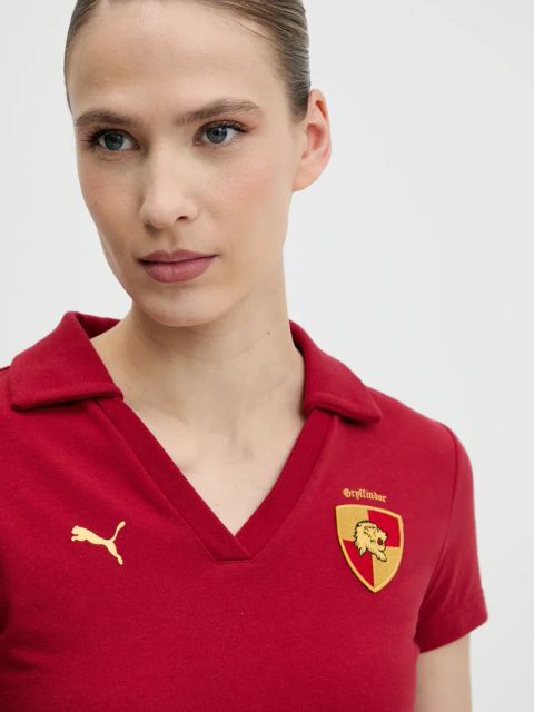 Puma polo PUMA x HARRY POTTER damski kolor bordowy 630097