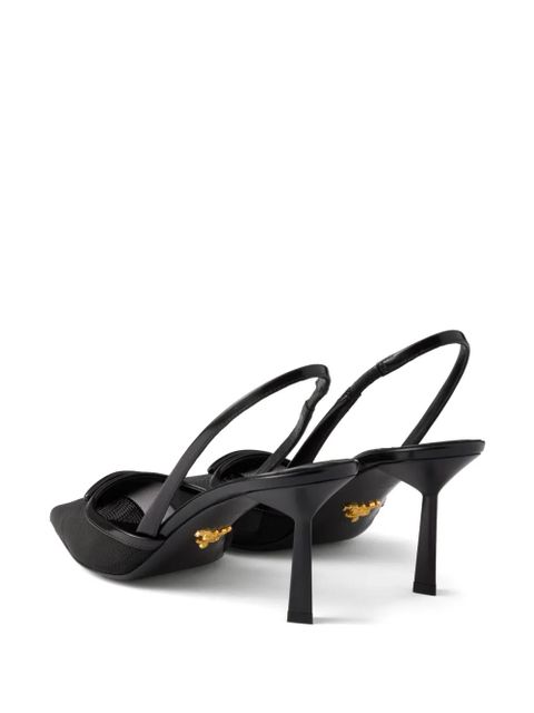 Prada 75mm mesh slingback pumps - Black