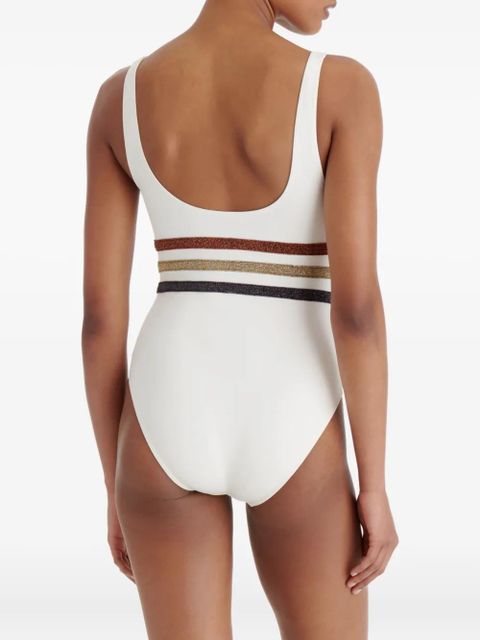 ERES Radieux striped-waistband swimsuit - White