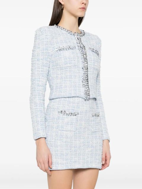 Self-Portrait checked cardigan - Blue