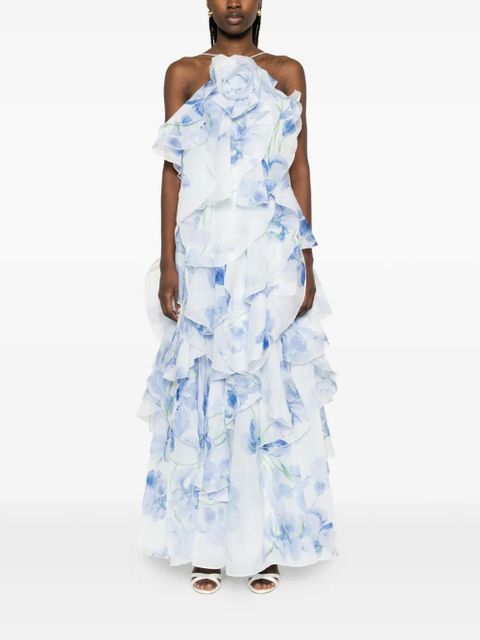 Aje Pandorea layered floral maxi dress - Blue
