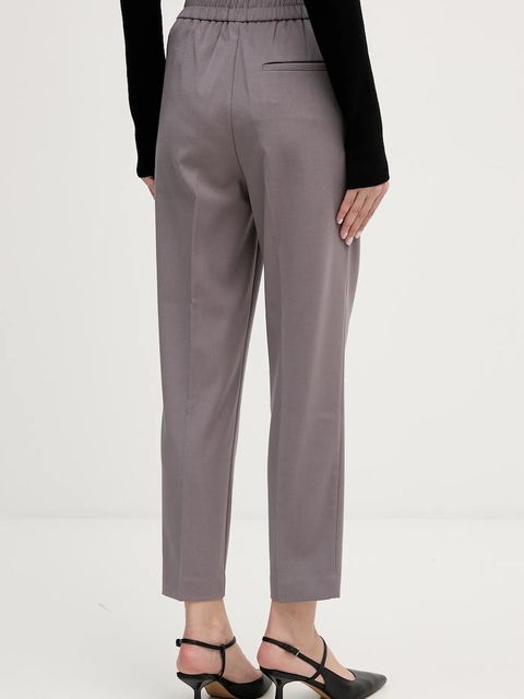 Sisley spodnie damskie kolor szary fason chinos high waist 41YPLF043