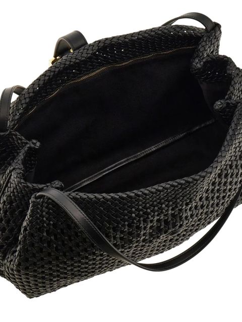 Ferragamo large woven-effect leather tote bag - Black