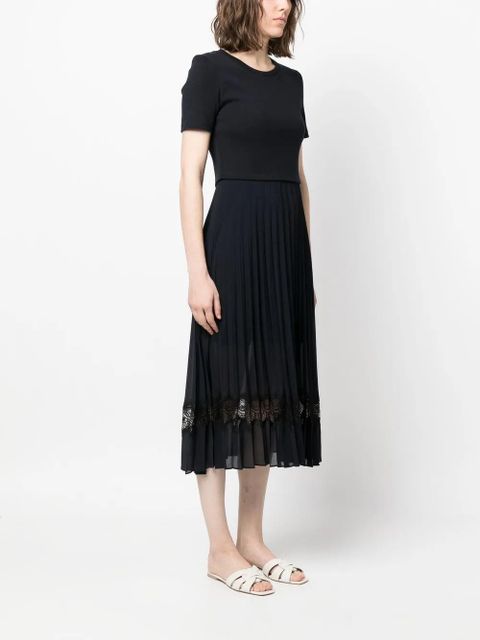 Claudie Pierlot Bi-material dress - Blue