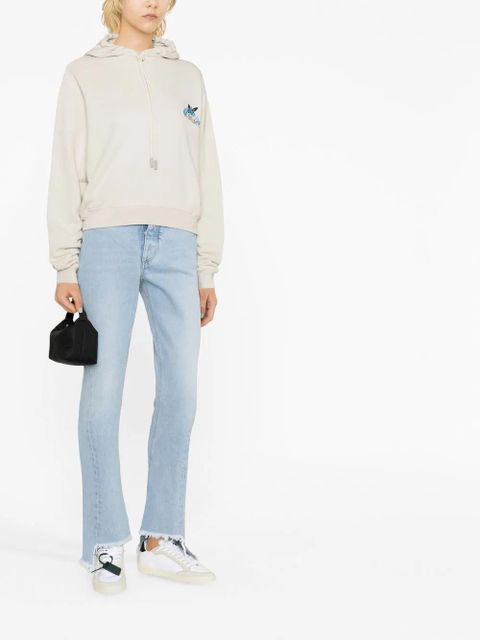 Off-White embroidered-logo cotton hoodie - Neutrals - zdjęcie produktu nr 2