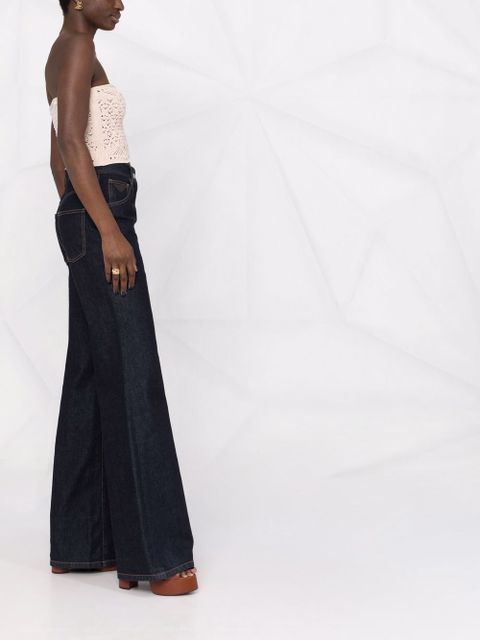 Saint Laurent cropped crochet top - Neutrals