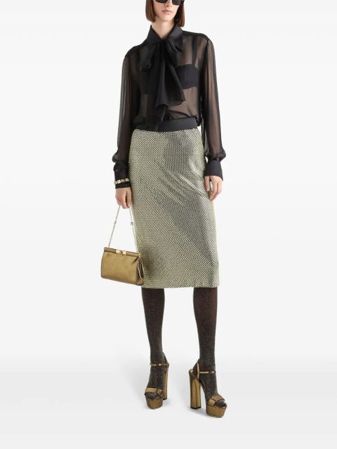 Dolce & Gabbana pussy-bow silk chiffon shirt - Black - zdjęcie produktu nr 2