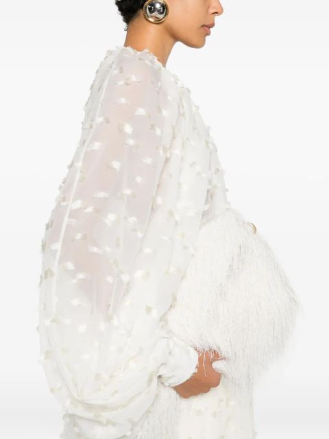 Lanvin button-fastening ruffled blouse - White