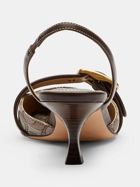 Coach szpilki Margot kolor beżowy CCV93