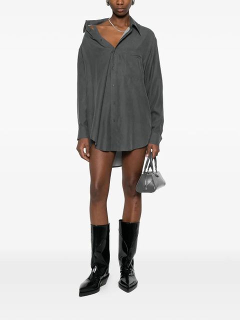 Alexander Wang pre-styled off-shoulder shirt dress - Grey