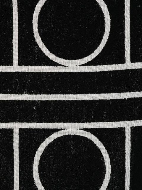 TOTEME geometric-pattern towel - Black - zdjęcie produktu nr 2