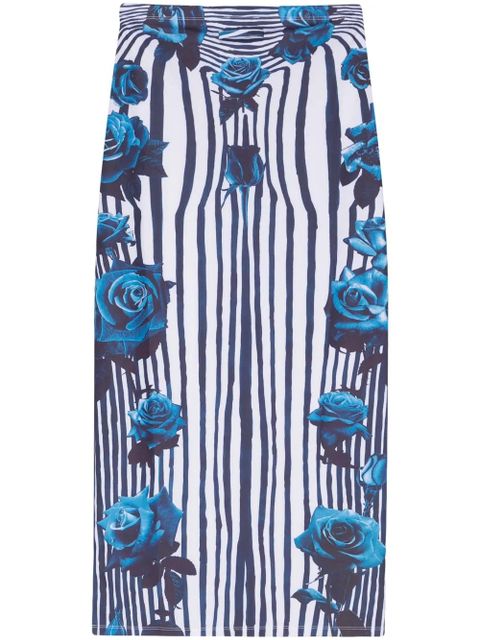 Jean Paul Gaultier floral-print pencil skirt - White - zdjęcie produktu nr 2