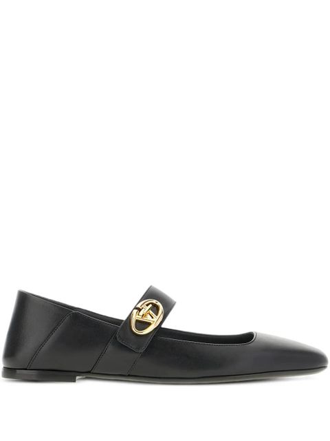 Valentino Garavani VLogo Locker Mary-Jane ballerina shoes - Black - zdjęcie produktu nr 1
