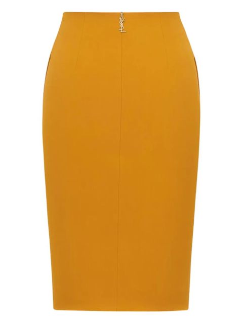 Saint Laurent concealed-pockets midi skirt - Orange - zdjęcie produktu nr 2