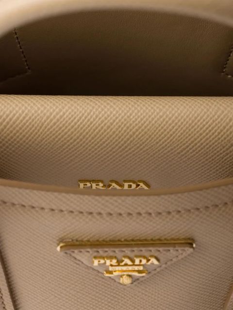 Prada small Double Saffiano tote bag - Neutrals