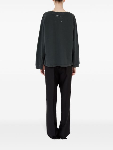 Maison Margiela logo-print cotton sweatshirt - Grey