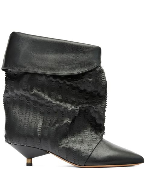 ISABEL MARANT 45mm Edrik pointed embossed boots - Black - zdjęcie produktu nr 1