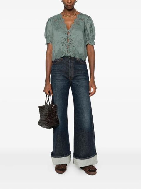 DÔEN Idella lace-trimmed blouse - Blue - zdjęcie produktu nr 2