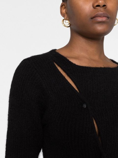 Jacquemus La Maille Pau asymmetric cardigan - Black
