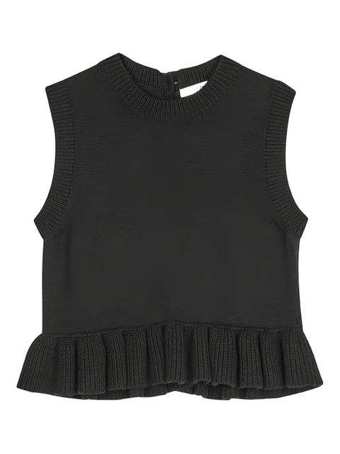 Cecilie Bahnsen Billie ruffled top - Black - zdjęcie produktu nr 1