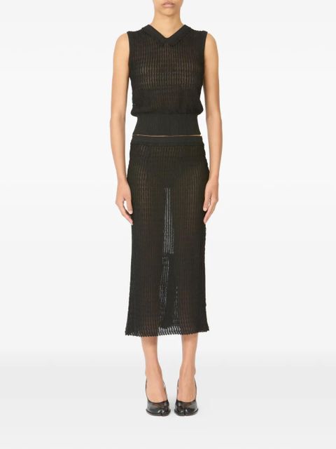Maison Margiela ribbed-knit midi skirt - Black - zdjęcie produktu nr 2