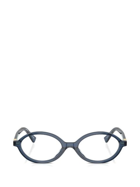 Miu Miu Eyewear oval-frame glasses - Blue - zdjęcie produktu nr 1