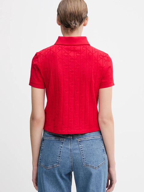 Calvin Klein Jeans kardigan bawełniany damski kolor czerwony lekki LV044D209G