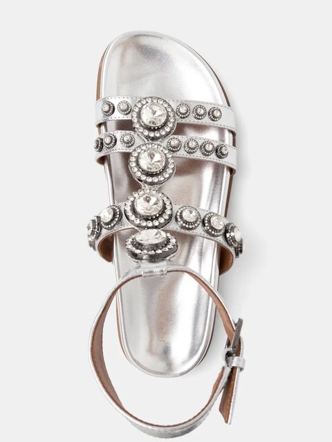 Kurt Geiger London sandały skórzane Octavia Flexi Gladiator damskie kolor srebrny 4369063109 - zdjęcie produktu nr 2