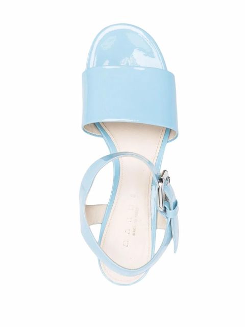 Marni patent-leather block-heel sandals - Blue