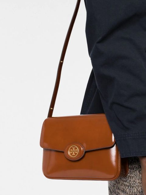 Tory Burch logo-plaque crossbody bag - Brown