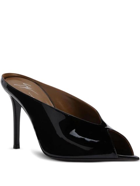 Giuseppe Zanotti 90mm Intriigo pointed-toe patent leather sandals - Black - zdjęcie produktu nr 1