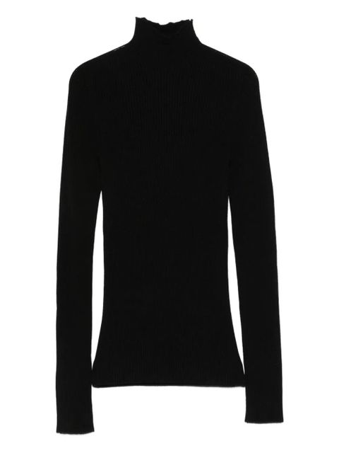 SOLOTRE roll-neck ribbed sweater - Black - zdjęcie produktu nr 1