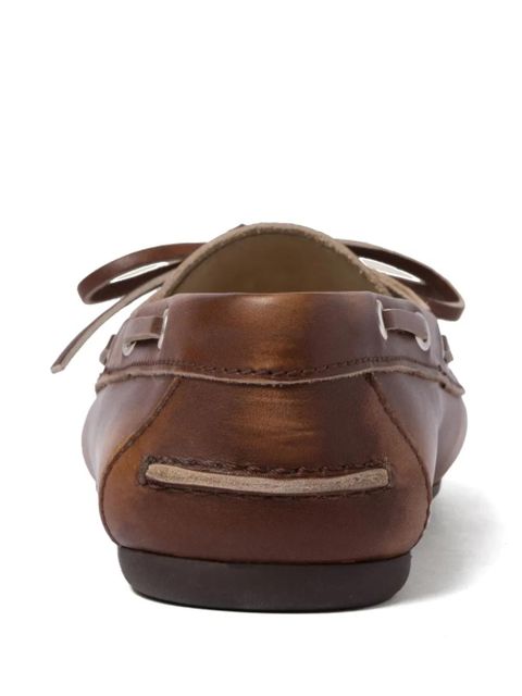 Miu Miu bleached leather loafers - Brown