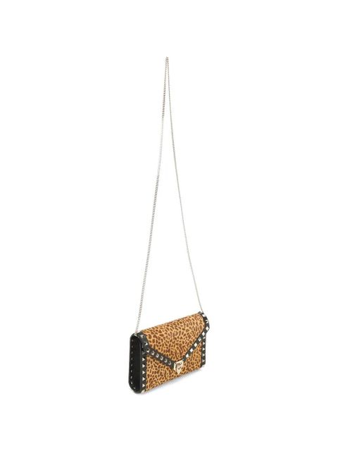 Valentino Garavani mini Rockstud leopard print stud shoulder bag - Neutrals