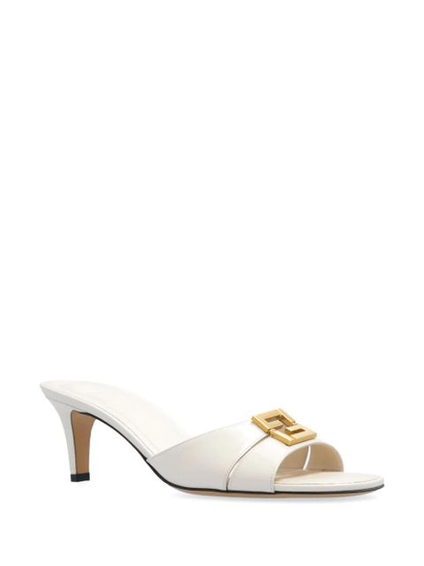 FENDI Fendi Ffold 55mm logo-plaque leather sandals - White - zdjęcie produktu nr 2