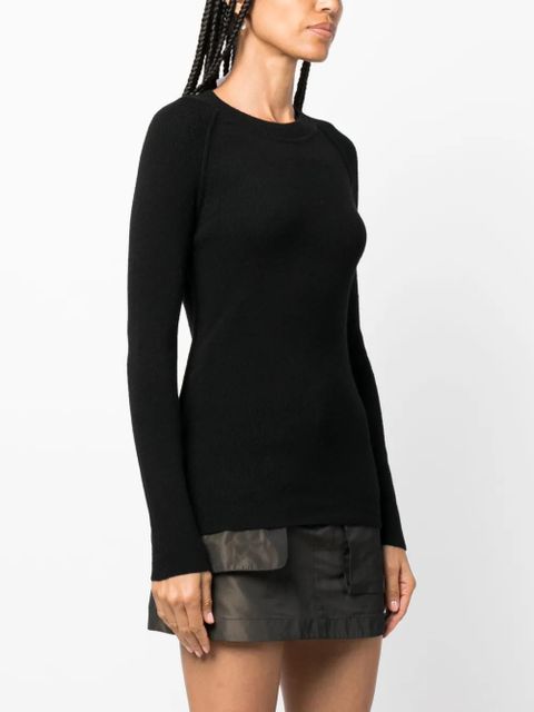PINKO round-neck ribbed-knit top - Black