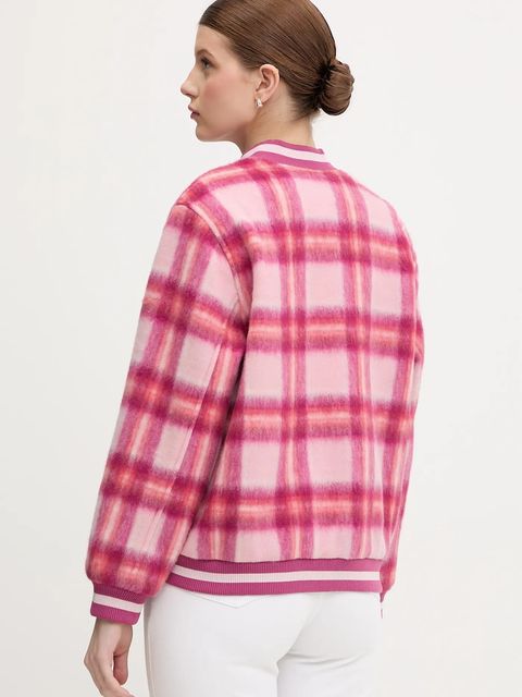 United Colors of Benetton kurtka bomber z dodatkiem wełny kolor różowy przejściowa 20G9DN08S